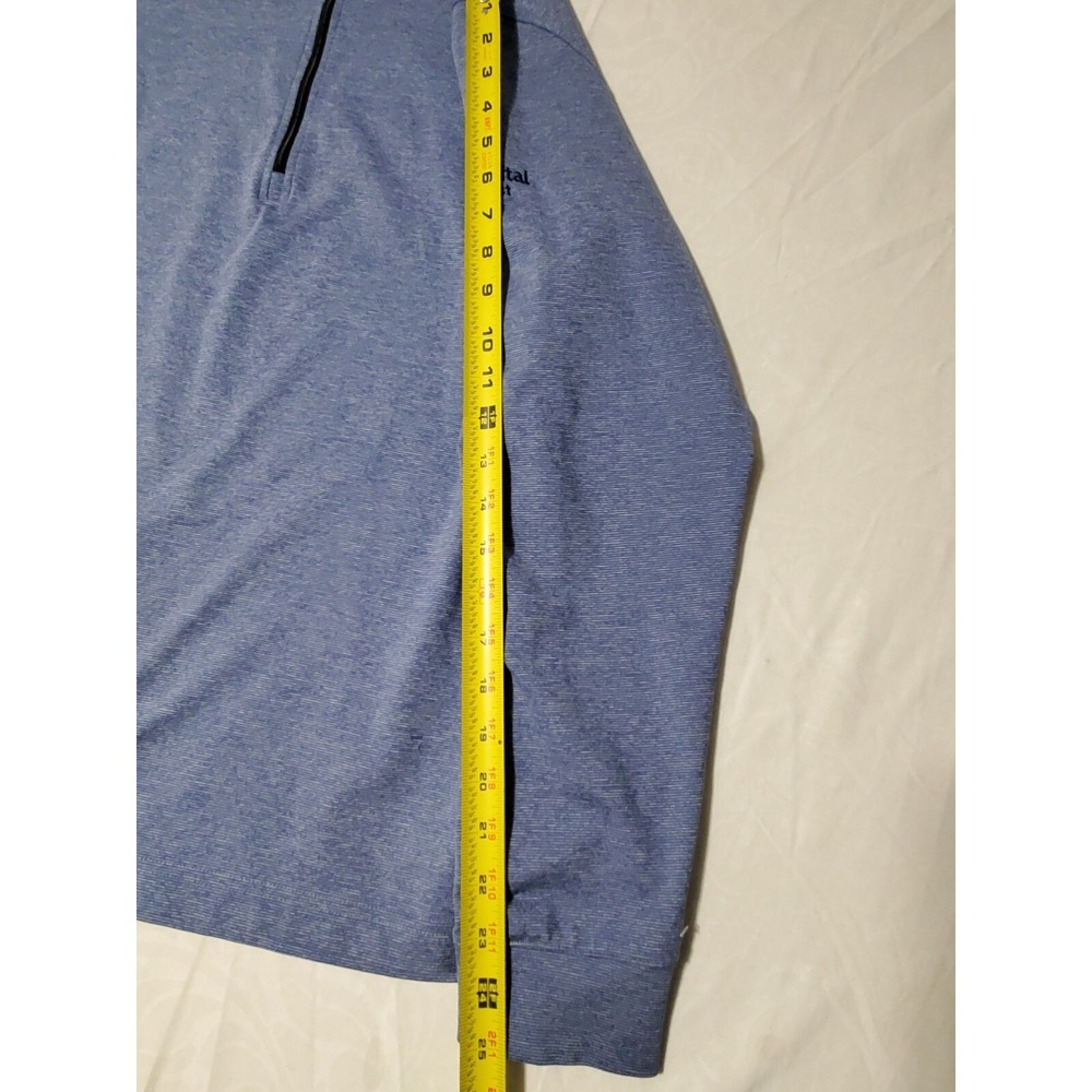Straight Down Men Pullover Sweater M Blue Long Sleeve 1/4 Zip Logo Embroidered - Picture 13 of 13